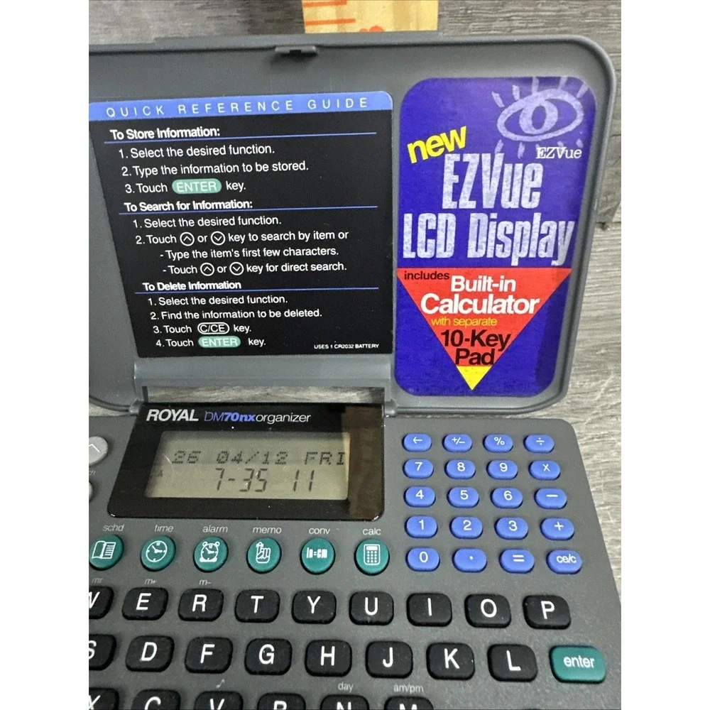 Royal DM70nx Organizer Vintage Electronics Memo Calculator Schedule Working